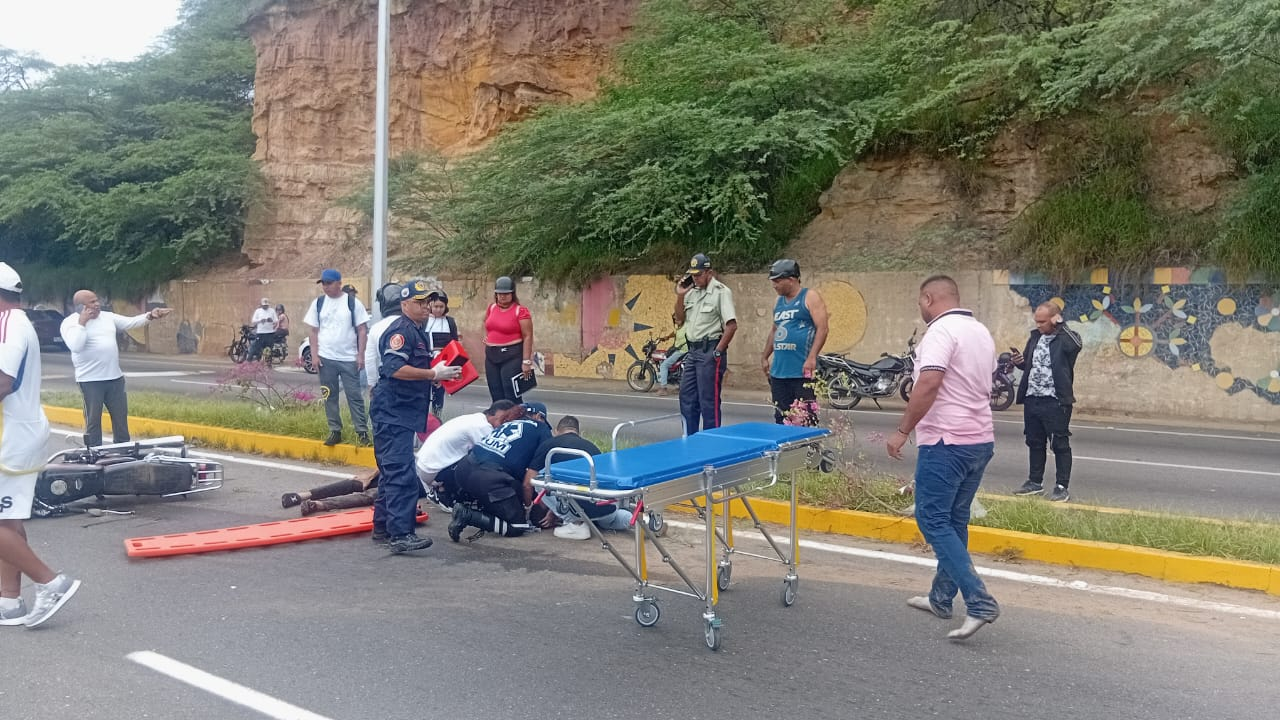 Motorizado ebrio resultó herido con acompañantes en accidente en avenida El Milagro