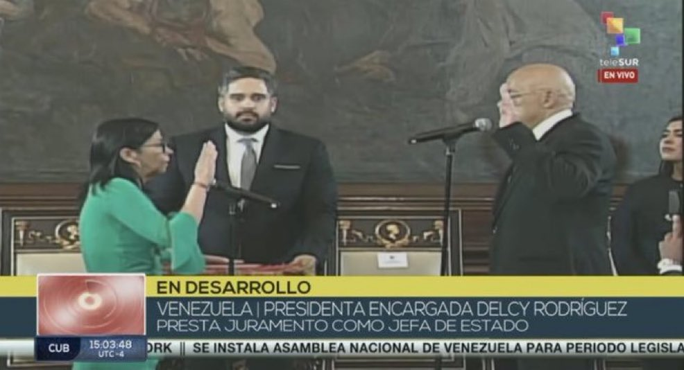 Delcy Rodríguez fue juramentada como Jefa de Estado