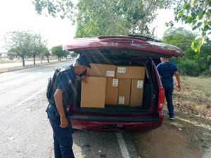 Cpbez arrestó a dos sujetos en Santa Rita por Contrabando de Cigarrillos 