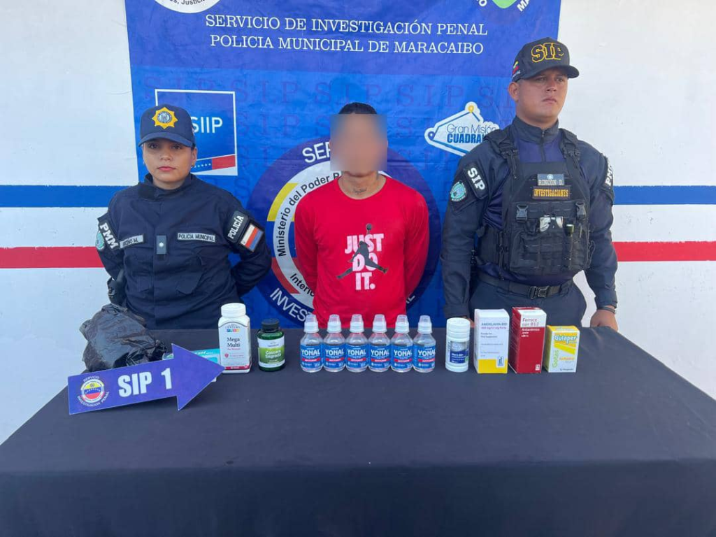 Policía de Maracaibo aprehende a ciudadano por hurto de medicamentos en Maraplus