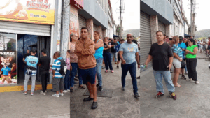 Venezolanos hacen extensas colas y compras de nerviosas ante incertidumbre