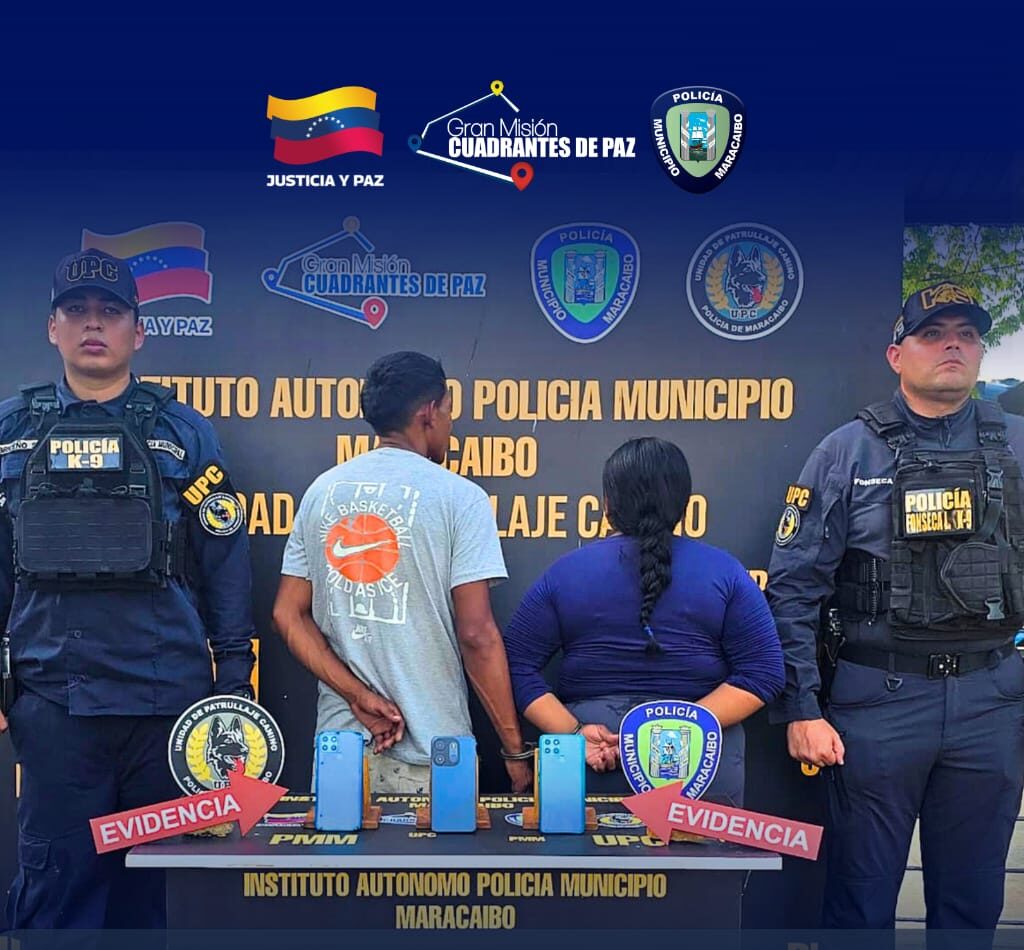 Polimaracaibo aprehende a dos ciudadanos por hurto en el casco central de Maracaibo