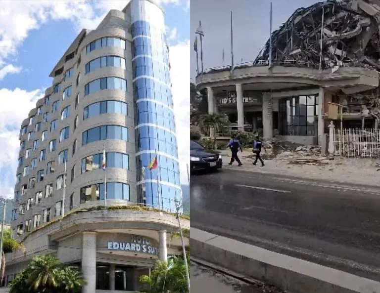 Un hotel de lujo se derrumbó tras los terremotos y aseguran que había familiares de dos equipos de béisbol
