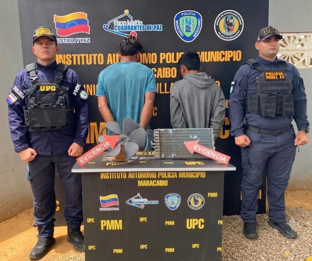 Polimaracaibo desarticula presunto grupo dedicado al hurto de comercios y captura a dos ciudadanos