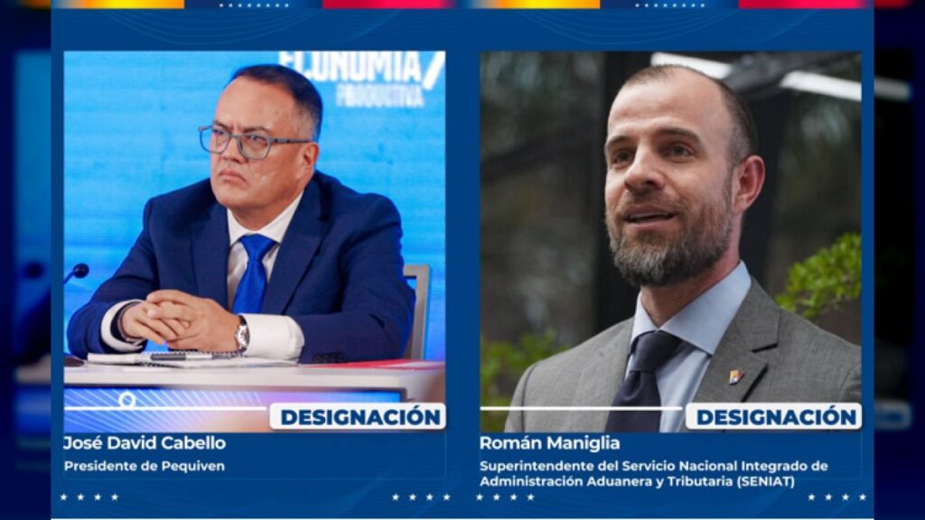 Designan a José David Cabello como presidente de PEQUIVEN y Román Maniglia como Superintendente del SENIAT