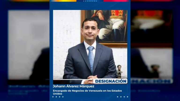 Delcy Rodríguez designó a Johann Álvarez Márquez como encargado de negocios en EEUU