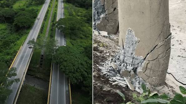 Activan contraflujo en la Autopista Centro Occidental en Yaracuy tras detectar fallas en las pilas principales del puente Guama