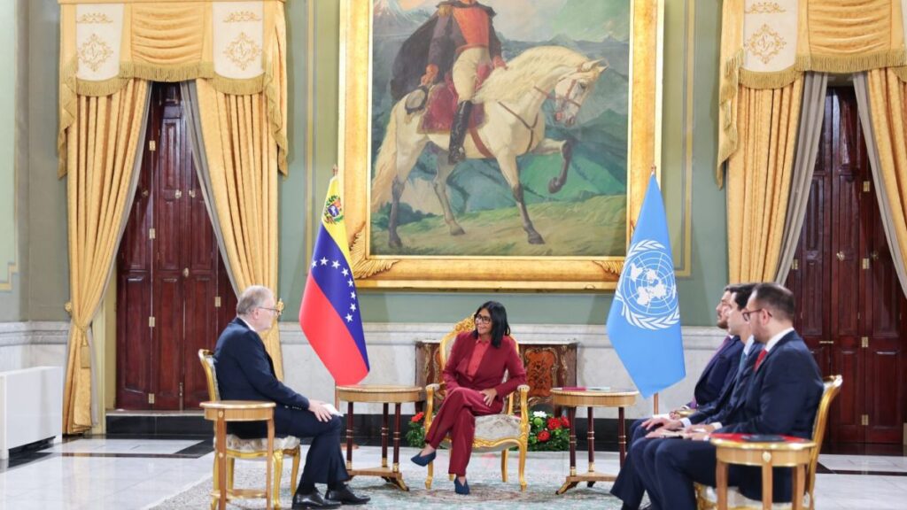 Delcy Rodríguez recibió en Miraflores al nuevo coordinador residente de la ONU