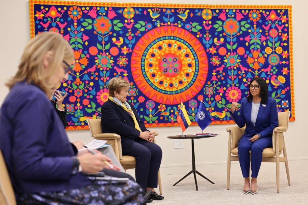 Delcy Rodríguez lideró en Nueva York encuentro con la Directora General del FMI