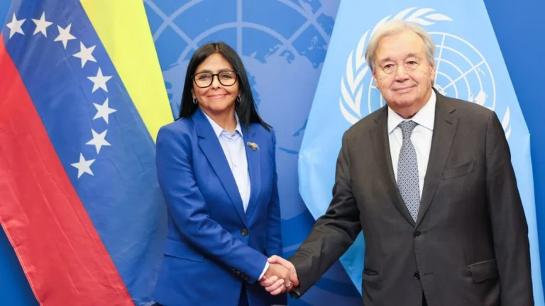 Delcy Rodríguez se reunió en sede de la ONU con el secretario general António Guterres