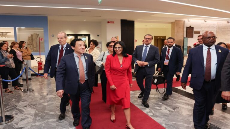 Delcy Rodríguez mantiene reunión con el director de la FAO